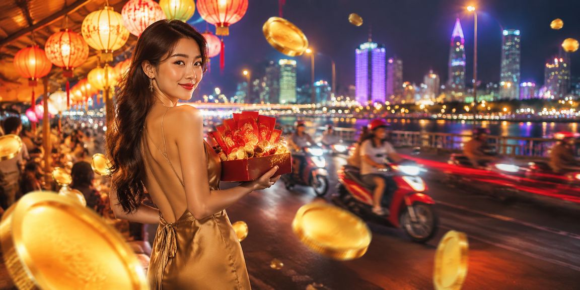 Giải thưởng lớn kèm hình ảnh biểu tượng tiền thưởng đang chảy